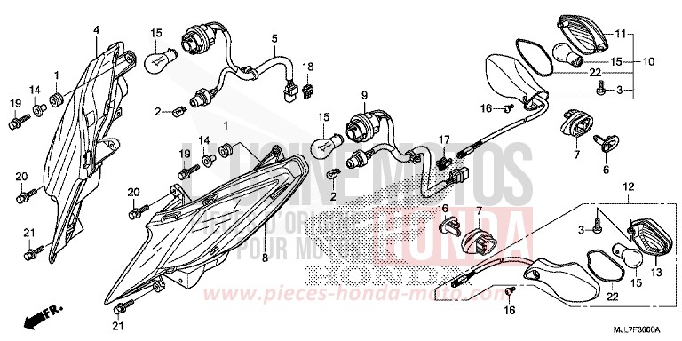 BLINKER von Integra 750 MAT PEARL GLARE WHITE (NHB54) von 2014